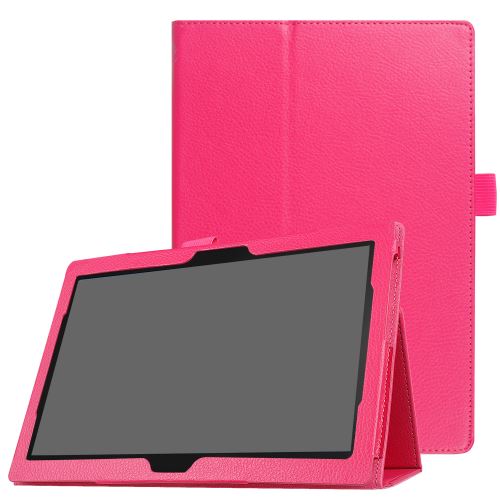 Étui en PU antichoc durable pour Lenovo Tab4 10 Plus X704F 704N - Rose foncé