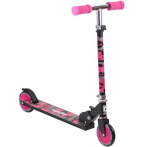 Trottinette 2 roues pliables bopster – rose camouflage