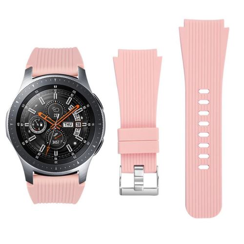 Bracelet Sport en Silicone confortable Remplacement pour Samsung Galaxy Watch 46mm - Rose (Taille L)