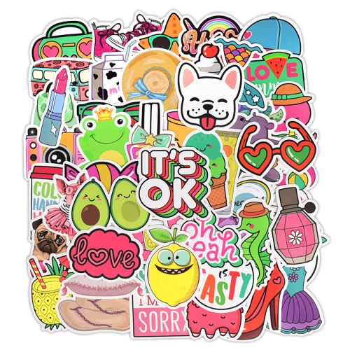 50 pieces Stickers pour décoration des bagages/des chambres - Mignon