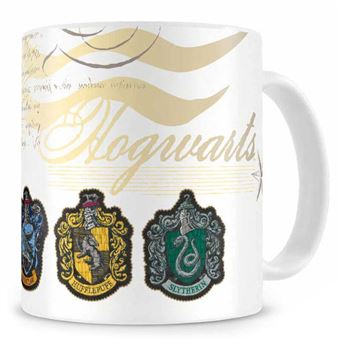 Sd Toys Harry Potter Tasse Boucliers Maisons Poudlard, Céramique, Blanc, 8 Cm
