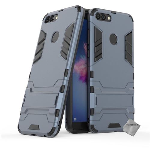 Housse etui coque rigide anti choc pour Huawei P Smart avec film ecran - BLEU FONCE
