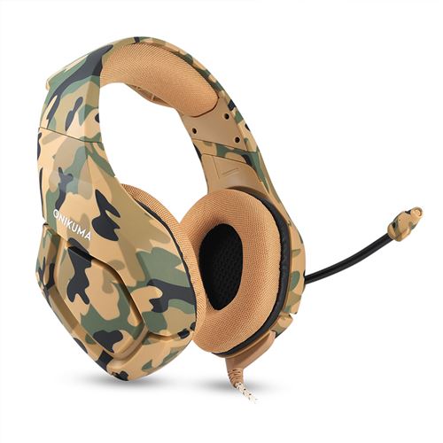 ONIKUMA K1B Casque gaming pour PS4 XBOX ONE Camouflage Jaune