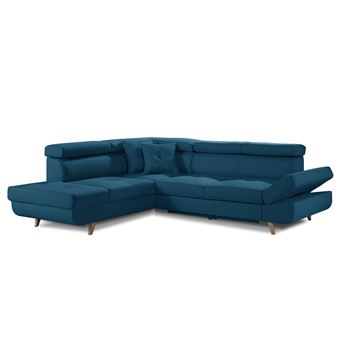 Linea Canapé Dangle Gauche Convertible Scandinave L 252 X P 190cm Couleur Bleu Canard