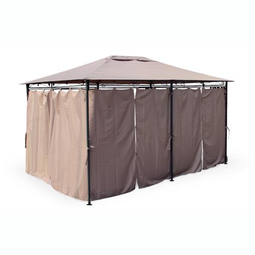 Tente De Jardin Pergola 3x4m Nicae Toile Taupe Barnum Tonnelle