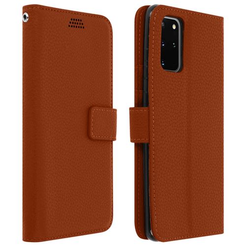 Housse pour Samsung Galaxy S20 Plus avec Porte carte Support Vidéo - marron