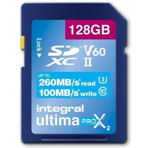 Integral UltimaPro X2 - Carte mémoire flash - 128 Go - Video Class V60 / UHS-II U3 / Class10 - SDXC UHS-II