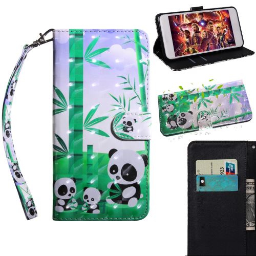 Etui en PU porte-décor d'impression à motifs pour décor par points lumineux panda pour votre Samsung Galaxy A50