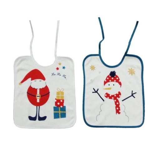 Babycalin Père Noël Pack de 2 Bavoirs 28 x 32 cm