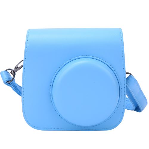 Étui pour appareil photo portable en cuir PU pour Fujifilm Instax mini8 / 8 + / 9 Bleu clair