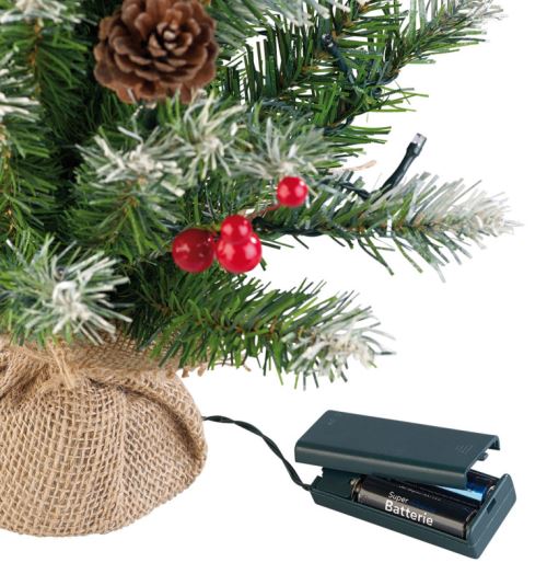 Sapin artificiel 60 cm avec guirlande 30 LED intégrée - Guirlande de Noël -  Achat & prix