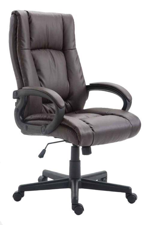 Fauteuil de Bureau XL Sparta en Similicuir - Chaise de bureau avec Hauteur Réglable et Pivotante - Couleur Marron