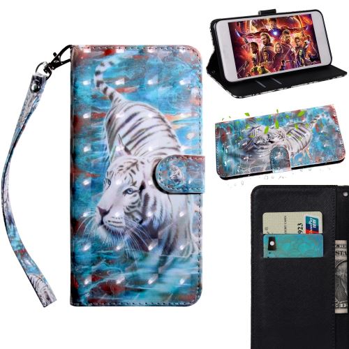 Etui en PU porte-décor d'impression à motifs pour décor par points lumineux tigre pour votre Samsung Galaxy A70