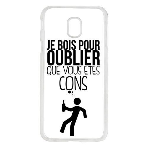 Coque je bois pour oublier que vous etes con 2 compatible galaxy j7 2017 transparent