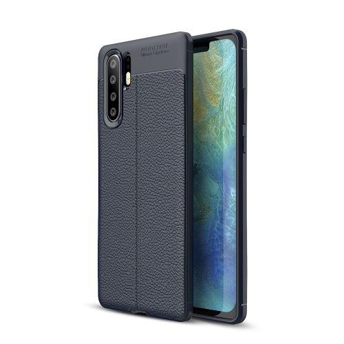 Coque en TPU litchi bleu foncé pour votre Huawei P30 Pro