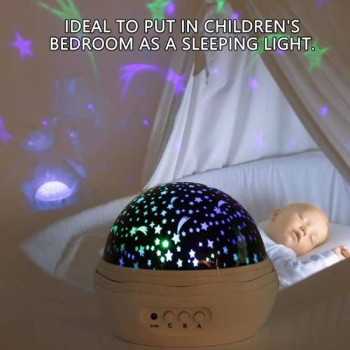 Lampe de nuit de projecteur de bébé, lumière de nuit d'enfant led lampe de  lumière musicale 360 rotation, 8 chansons, 6 films de projection, lampe de  projecteur d'étoile pour chambre à coucher