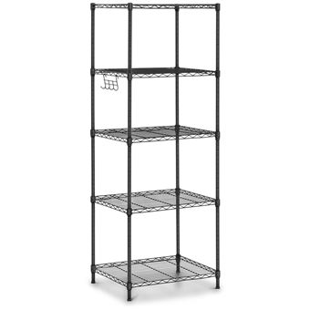 Étagère Métallique Noir Royal Catering - 3 Niveaux 120kg - Modulable Et Super Solide Pour Garage Ou Cuisine