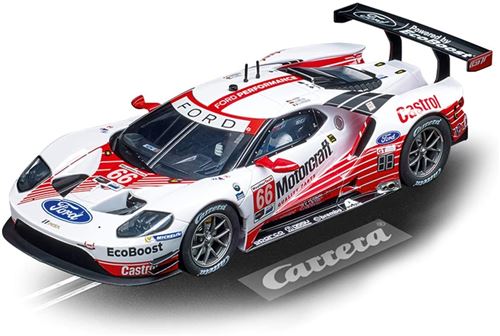 Carrera voiture de piste Evolution Ford GT No.66 1:32 blanc/rouge