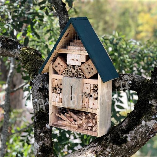 Maison A Insectes En Bois Naturel Et Bambou Accessoires Mobilier De Jardin Achat Prix Fnac