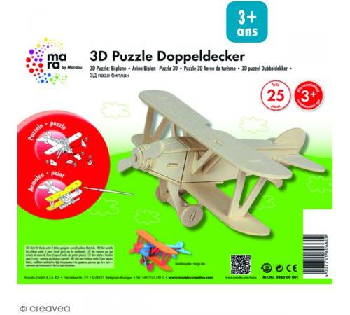 Puzzle 3D en bois à monter - Avion - 25 pcs