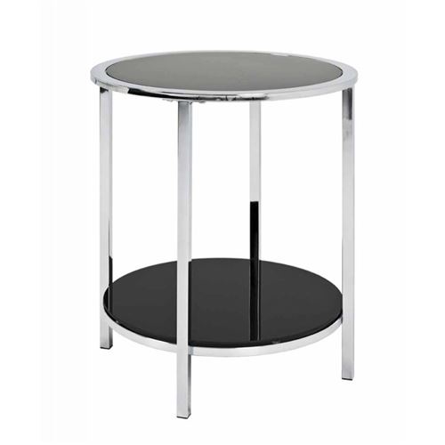 Paris Prix - Table D'appoint Ronde Design henia 54cm Noir