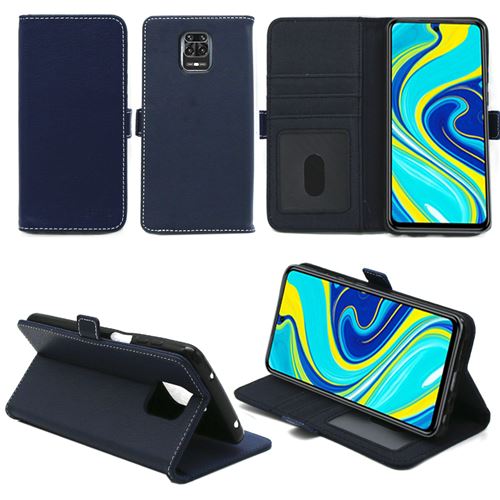 Housse Portefeuille bleue pour Xiaomi Redmi Note 9 PRO à Rabat avec Porte Cartes