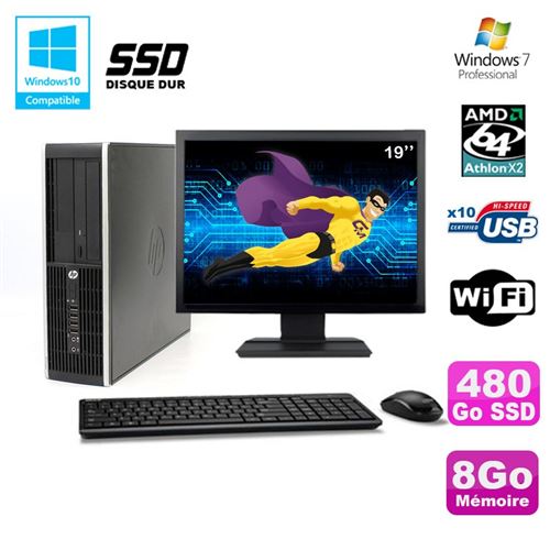 Pc hp compaq 6005 pro sff amd 3ghz 8go 480go ssd graveur wifi w7 pro 19'  - Hewlett-Packard reconditionné disponible sur Fnac