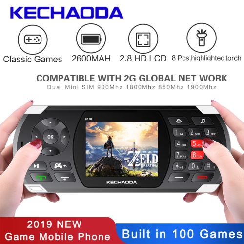 2019 K110 2.8 Lcd Hd Jeu Téléphone Portable Gsm Dual Clavier 2600Mah Construit En 100 Jeux aloha1025