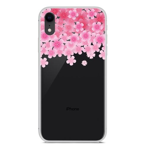 Coque en TPU impression de motifs souple fleur rose pour votre Apple iPhone XR 6.1 inch