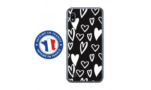 Coque souple pour Samsung Galaxy A10 avec impression Motifs Love coeur 2