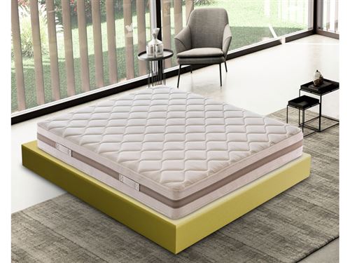 Matelas 140x200 en Mousse orthopédique Thermorégulatrice, Ergonomique, 13 Zones de Confort Réversible été-Hiver