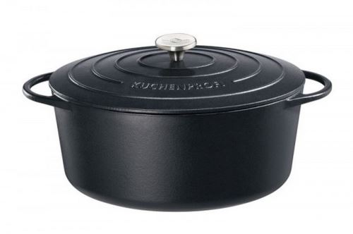cocotte ovale en fonte émaillée 35cm noir - 0402001035