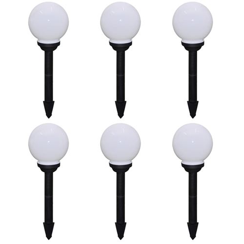 vidaXL 6 pcs Lampes d'allée d'extérieur à LED 20 cm et piquet au sol