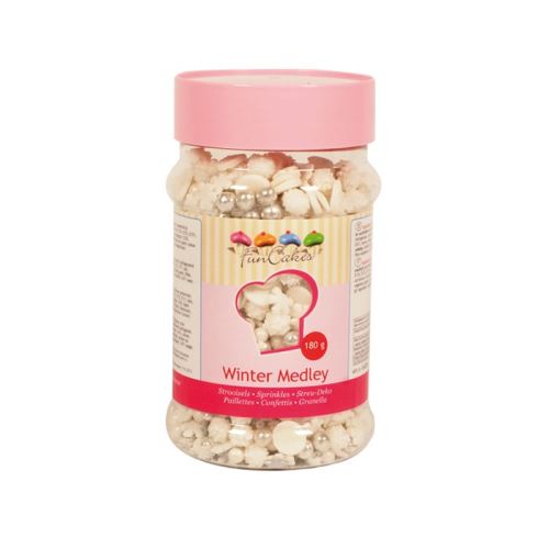 Mix de décorations en sucre Flocons de neige blanc-argent - 180 g