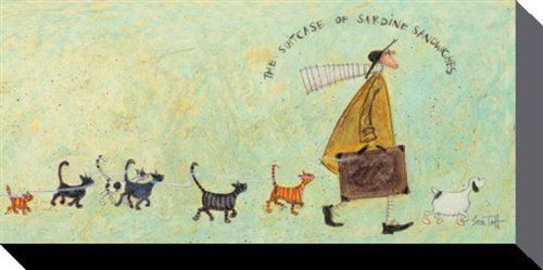 Sam Toft Poster Reproduction Sur Toile, Tendue Sur Châssis - The Suitcase Of Sardine Sandwiches (50x100 cm)