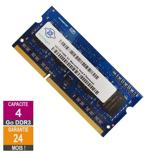 Barrette Mémoire 4Go Ram Ddr3 Nanya Nt4Gc64B8Hg0Ns-Cg So-Dimm Pc3-10600 1333Mhz 2Rx8