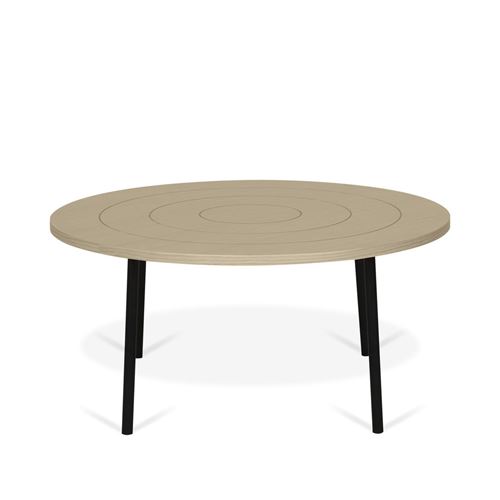 Table basse PLY 80 - chêne clair et métal noir TEMAHOME
