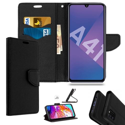 Etui Protection Portefeuille pour Samsung Galaxy A41 - Noir