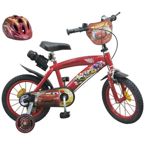 Cars Velo 16 + Casque - Enfant - Rouge Et Noir