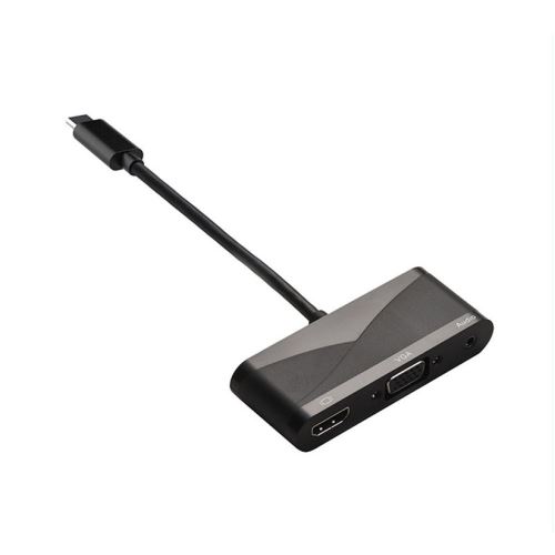 Adaptateur USB-C vers HDMI, VGA, et USB3.1 Noir 