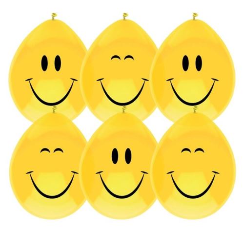 Haza Original ballons Smile jaune 6 pièces 30 cm