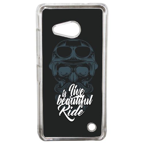 Coque Life Is Beautiful Ride Tete Entiere Fond Noir Compatible Lumia 550 Transparent