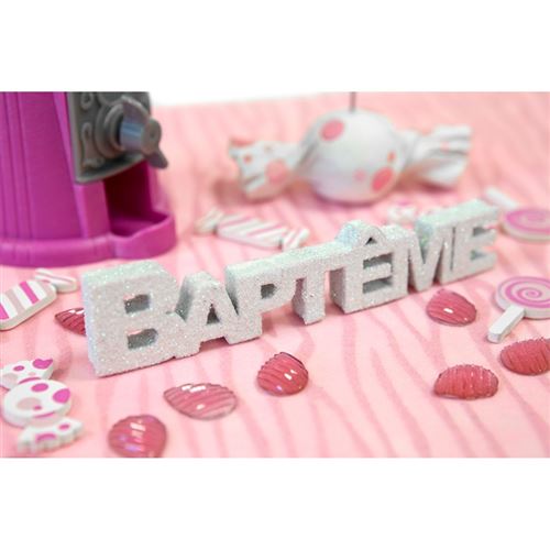 déco de table baptême blanc 12 cm