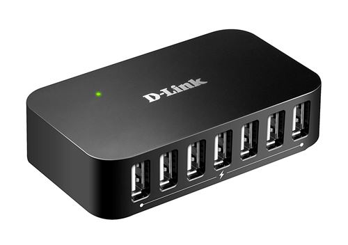 D-Link HUB USB Hub 7 ports USB 2.0- Idéal pour partager une connexion entre plusieurs périphériques USB (DUB-H7)