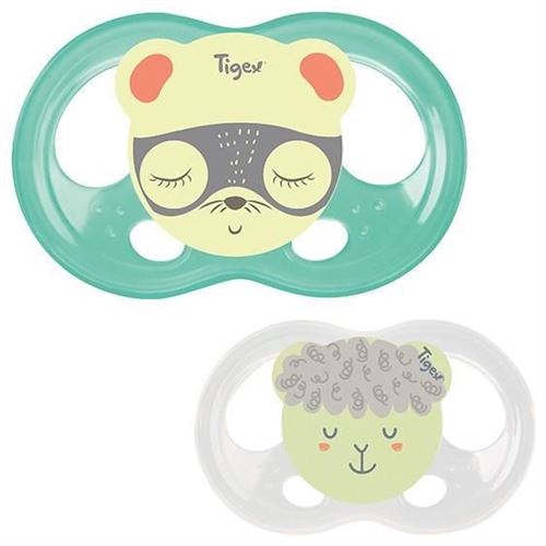 TIGEX 2 Sucettes SOFT TOUCH NIGHT Silicone 6-18m PHOSPHO