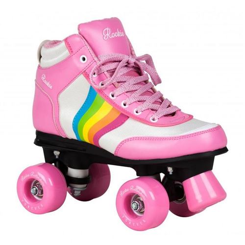 Patin complet Roller Quad ROOKIE ROLLERSKATES Forever Rainbow Pink Roller Quad