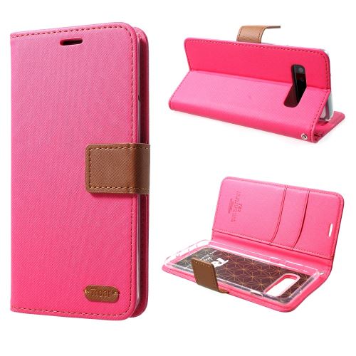 Etui en PU sergé rose pour votre Samsung Galaxy S10