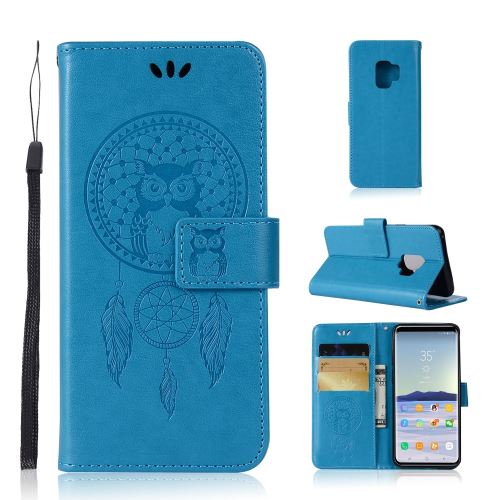 Etui en PU mentions légales owl dream catcher bleu flip pour Samsung Galaxy S9
