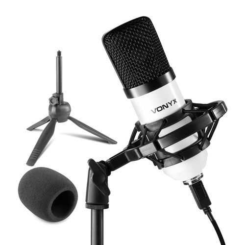 Non Communiqué Blanc Vonyx Cm300w - Microphone Streaming Live Avec Trépied