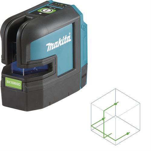 Niveau Laser Makita Laser Lignes et 4 Points Croix 35 M 12 V Cxt Li-Ion Makita - En Sacoche - Sk106Gdz